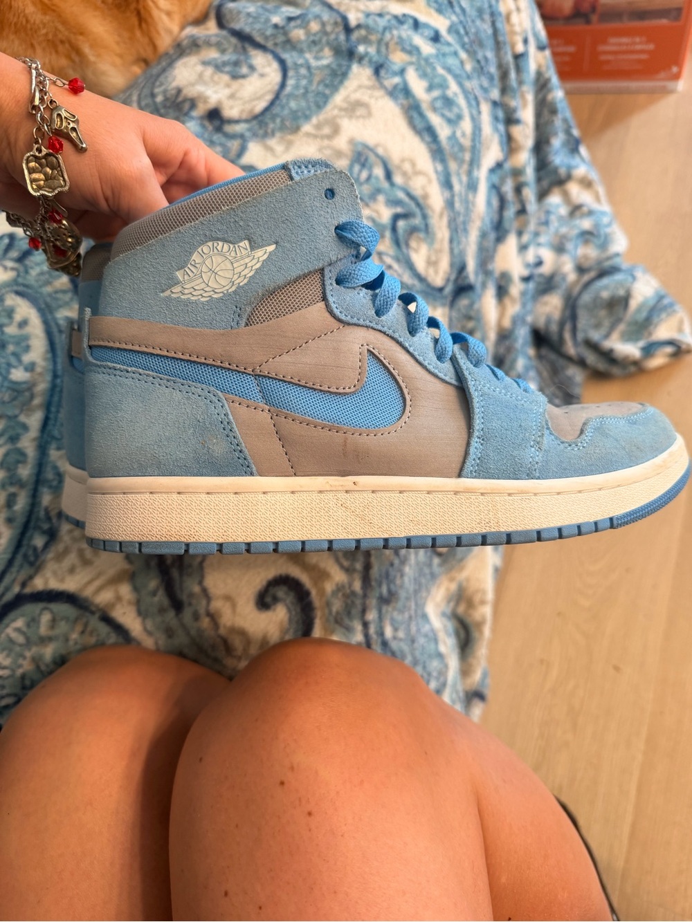 Jordan Women’s High-Top Sneakers - Light Blue/Gray